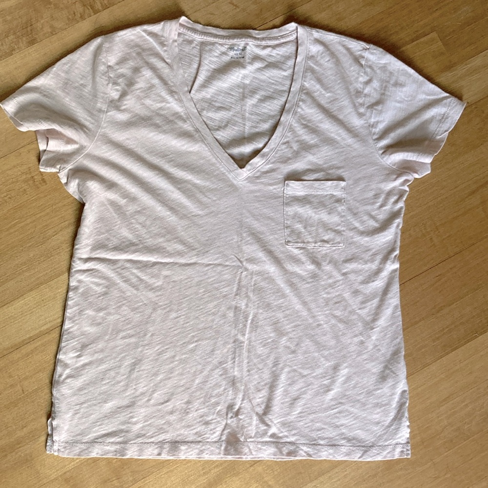 Ballet Pink Madewell V-Neck Tee